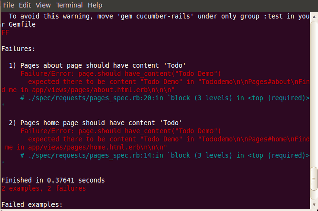 Todo pages rspec fail