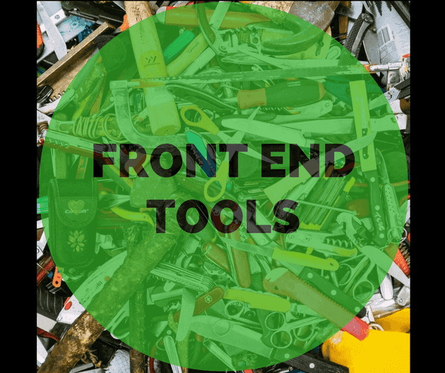 Front end tools green circle over picture of tools